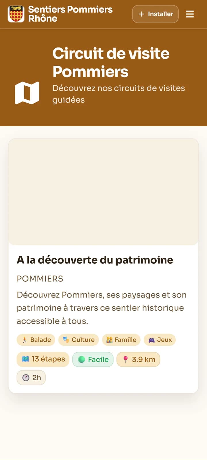 Écran d’accueil réel de Sentiers Pommiers Rhône