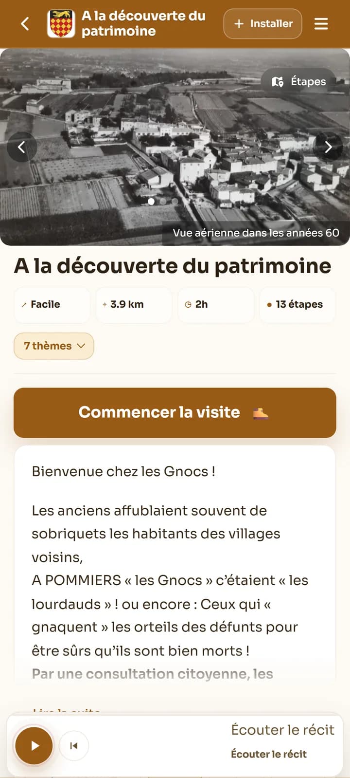 Écran réel du circuit À la découverte du patrimoine à Pommiers